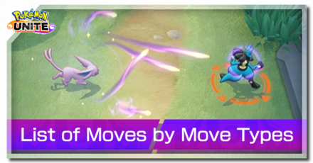 Pokemon UNITE - List of Moves By Move Types