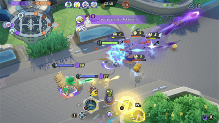 Pokemon UNITE - Zeraora and Allies Attacking Wild Pokemon