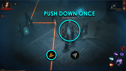 Mirror Puzzle Solution - Push Down Once