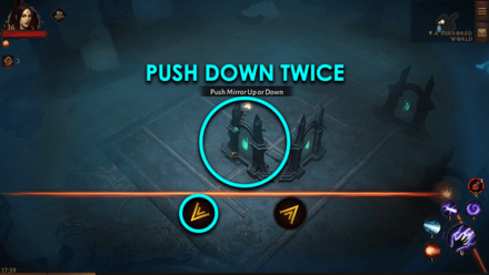 Mirror Puzzle Solution - Push Down Twice