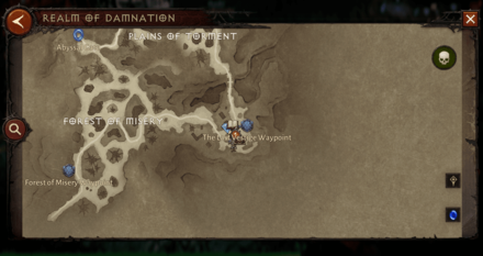 Diablo Immortal - Realm of Damnation Safe Zone Map