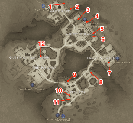 Ashwold Cemetery Haunted Altars Map