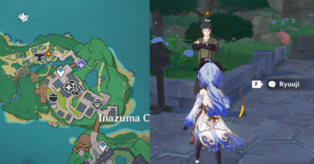 Genshin - Kazuha Story Quest - Through the Mist, a Name Unveiled - Ask Ryuuji for information