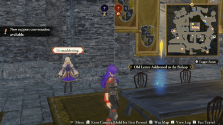 Fire Emblem Warriors Three Hopes - Old Letter Addressed to the Bishop