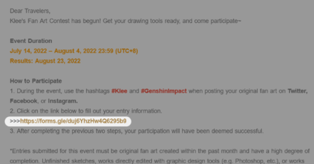 Genshin - Klee Fan Art Contest - Submit post through Google Form