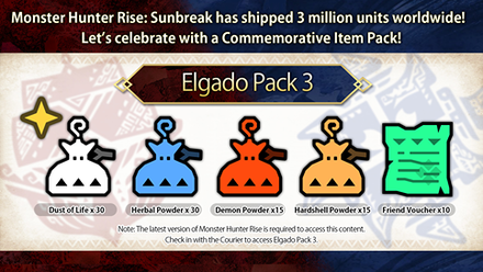 MH Rise Sunbreak - Elgado Pack 3