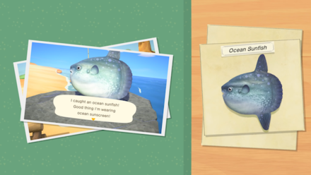 ACNH - catching an ocean sunfish