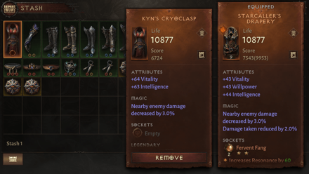 Essence Transfer - Two Legendary Items of the Same Type