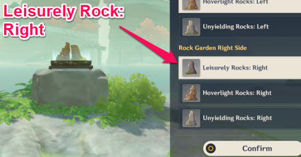Genshin - Step 6 - Selecting Leisurely Rocks Right