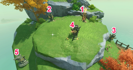 Genshin - Pudding Island Geo Totem Puzzle Solution image