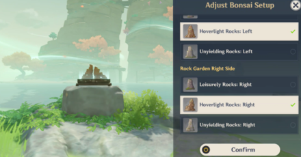 Genshin - Rearrange the Bonsai to Hoveringlight Rocks
