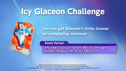 Pokemon UNITE - Glaceon Anniversary Event Free License.