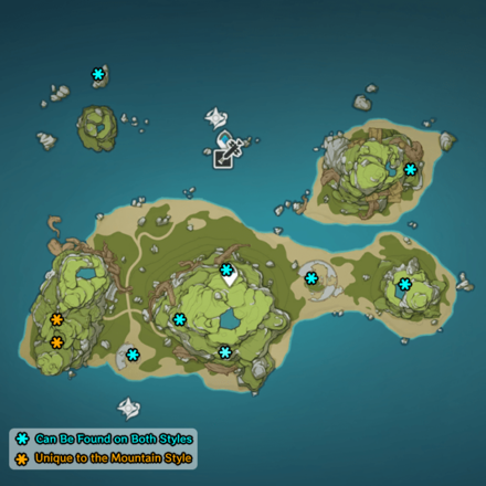Genshin - Broken Isle Melodic Harp Map Locations  - Broken Isle 1