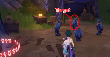 Genshin - Night Raven Puzzle 2 Solution - Target the one Lazing Around