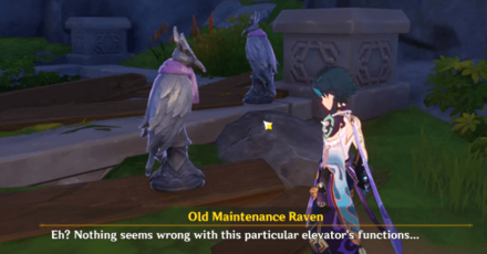 Genshin - Night Ravens in the Cellar - Talk to the Maintenance Raven