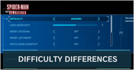 Spider-Man Remastered - Difficulty Differences