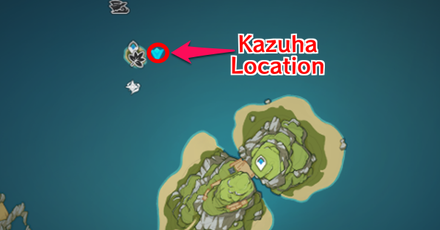 Genshin - Kazuha Location in Pudding Isle