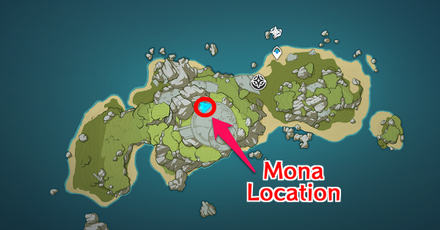 Genshin - Mona Location on Minacious Isle