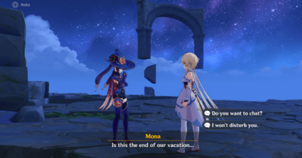 Genshin - Mona on top of the Observatory Ruins