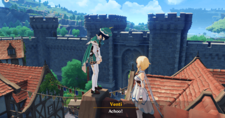 Genshin - Venti on top of Cat