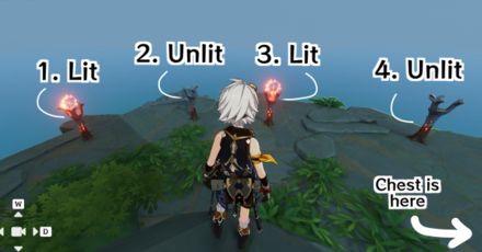 Genshin - Minacious Isle Torch Puzzle 1 - Lighting it Up