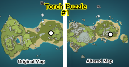 Genshin - Minacious Isle Torch Puzzle 1 - Locations