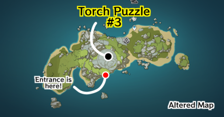 Genshin - Minacious Isle Torch Puzzle 3 - Location