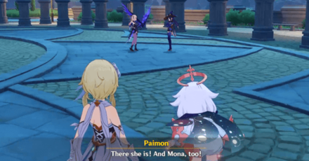 Genshin - The Golden Apple Vacation Returns - Find Fischl at the Plaza