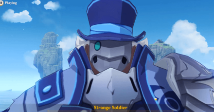 Genshin - The Golden Apple Vacation Returns - Defeat then talk to the Fatui soldier