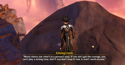 Genshin - Xinyan Domain Conch - Echoing Conch on Big Rock