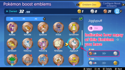 Pokemon UNITE - Boost Emblems - Emblem Amount Indicator