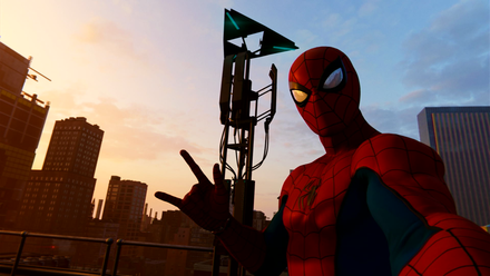 Spider-Man with a fixed Surveillance Tower
