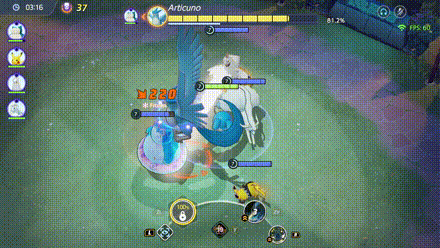 Pokemon UNITE - Boss Rush Articuno Powder Snow.gif