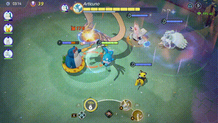 Pokemon UNITE - Boss Rush Articuno  Freeze-Dry.gif