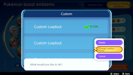 Pokemon UNITE - Boost Emblems - Select Change Loudout Name.png