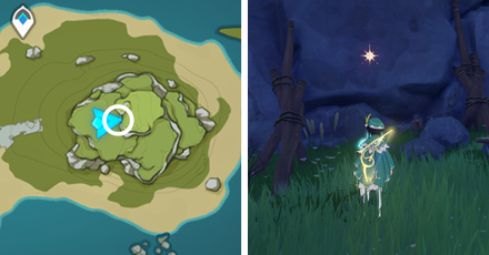 Starlight Coalescence on a wall underneath a mountain