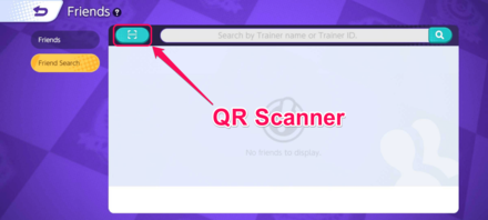 Pokemon UNITE - How to Add Friends Using QR - Tap the QR Scanner Icon