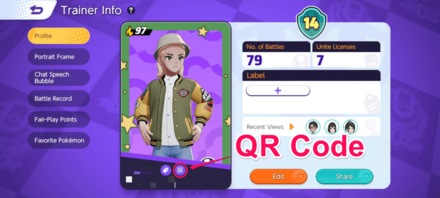 Pokemon UNITE - How to Generate Your QR - Tap the QR Code Icon.png