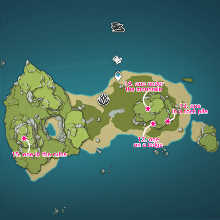 Genshin - Starlight Coalescence Minacious Isle 1 Upside Down Ruins Map