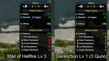 MH Rise Sunbreak - Mail of Hellfire Dereliction Element Comparison