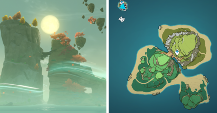 Genshin - Pudding Isle Formation 4 - Hoverlight Rocks Right and Leisurely Rocks Left
