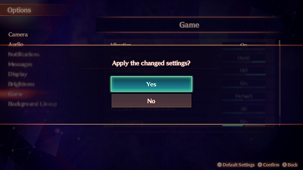 You will be asked to confirm the changes before exiting the menu