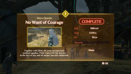 Ethel leaves your party once the Hero Quest is completed.