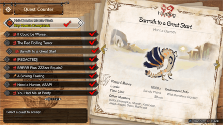 MH Rise Sunbreak - MR 1 Barroth Quest