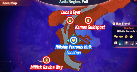 Xenoblade Chronicles 3 - Hillside Ferronis Hulk Map