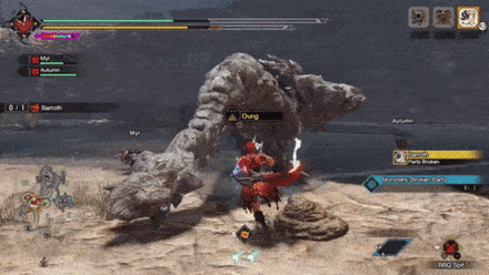 MH Rise Sunbreak - Barroth Tail Slam and Chomp Combo