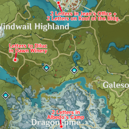 Genshin - Hidden Strife Letter Locations