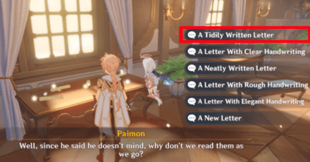 Genshin - Tidily Written Letter