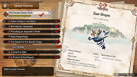 MH Rise Sunbreak - Bishaten Sour Grapes