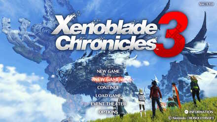 XC3 - main menu new game plus